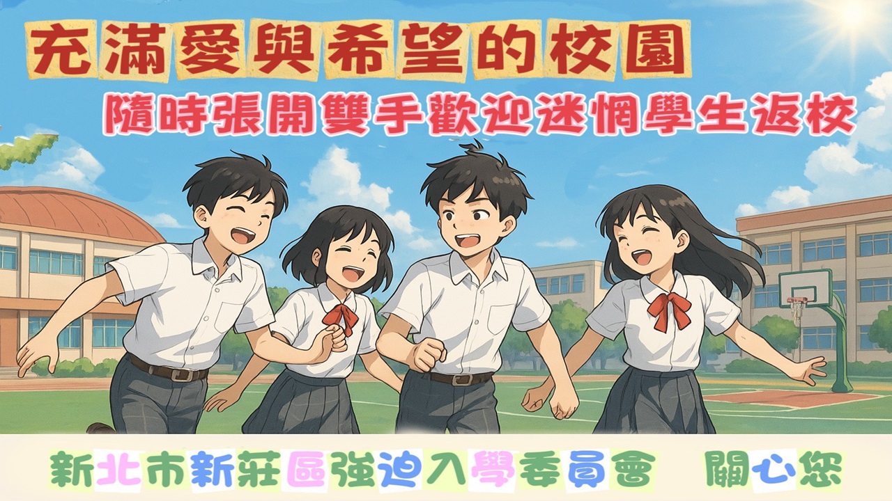 中輟生防治宣導：充滿愛與希望的校園 隨時張開雙手歡迎迷惘學生返校