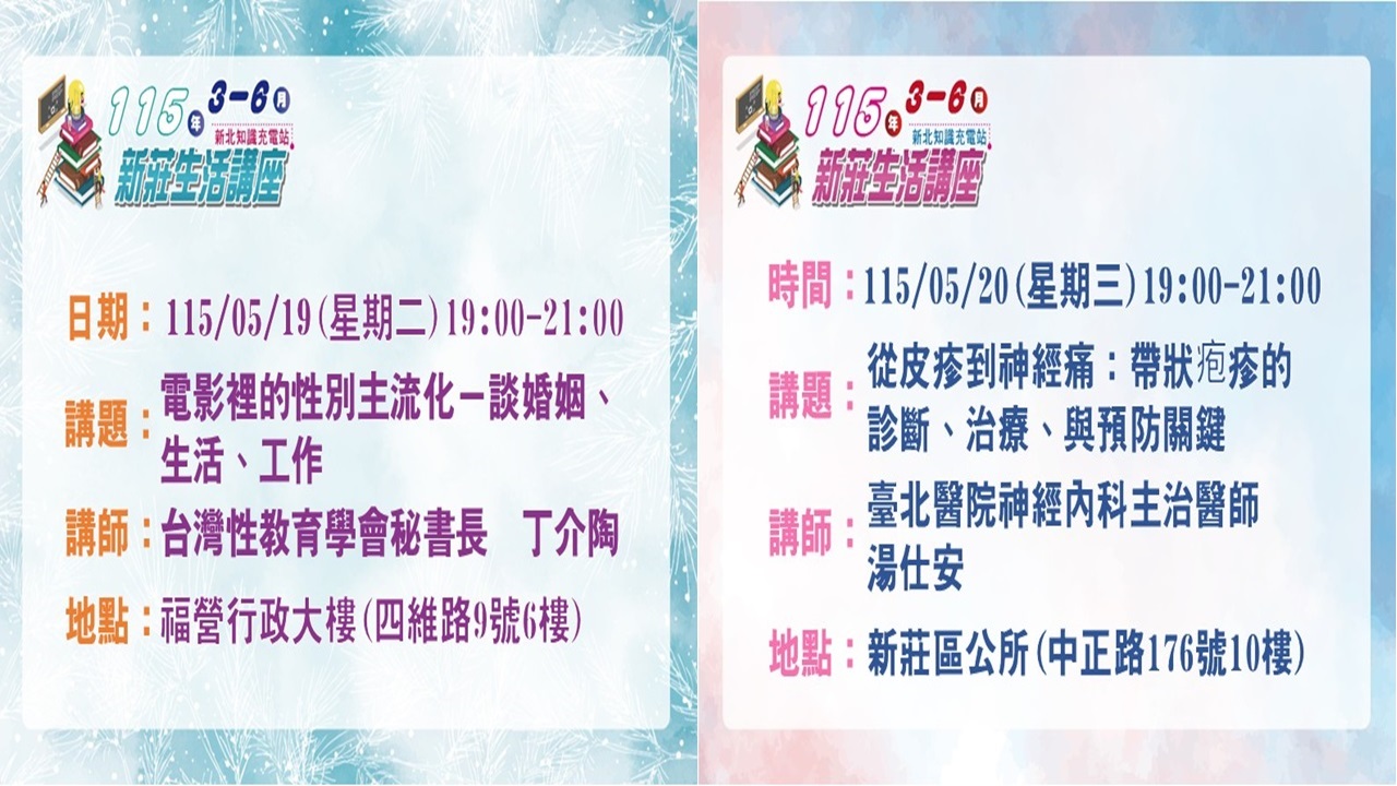 0519-0520新莊生活講座